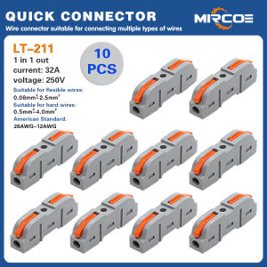 MIRCOE Quick Wire Terminal Connector Universal Wiring Cable Out Wire Splitter Compact Splicing Connectors Cable Connector 10pcs Mixed set package