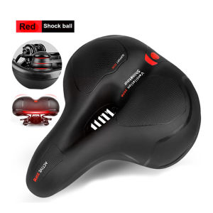 Bicycle Seat MTB Saddles Comfortable Wide Soft With Shock-absorbing Ball Water Proof with Reflective Stripes