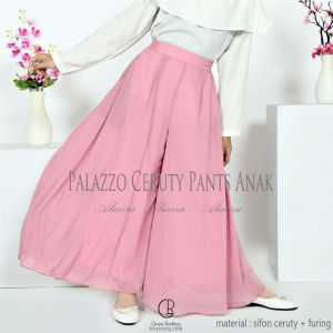 Kulot Anak Perempuan Panjang Umur  6 8 10 12 tahun  Model Payung Lebar Palazzo Sifon Chiffon Ceruty  Pants