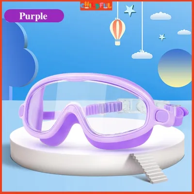 CHILDFUL Kids Goggle Children Swimming Goggles Waterproof Anti-fog Goggles UV Wide Vision Goggles 4 Color Child Goggles Extra Big Goggles Gogal Mantap