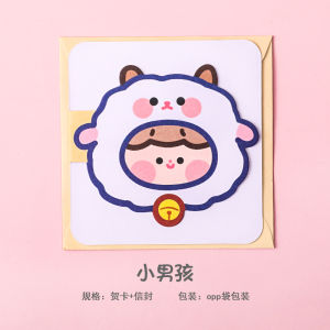 Cartoon Greeting Card 卡通贺卡 Kad Ucapan Comel INS 可爱ins少女心信封节日祝福明信片 Cute Birthday Card Valentine Day Card Gift Card