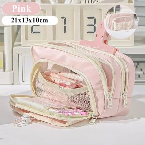 Large Capacity 5-Layered Pencil Bags Kawaii Front Pocket Pencil Pouch Boys Girls School Stationery Gifts Creative Pencil Case