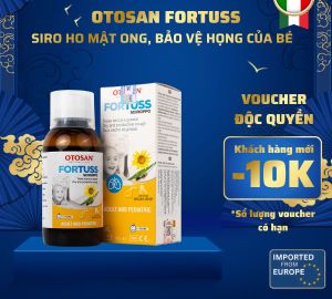 Siro Ho Cho Bé Otosan Fortuss Vị Mật Ong Ngọt - Giảm Ho Khan Đau Rát Khàn Tiếng Tan Đờm - Lọ 180g