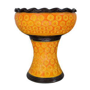 อ่างน้ำดินเผา 14นิ้ว พร้อมขาตั้ง อ่างบัว อ่างดินเผาเลี้ยงปลา อ่างดินเผาปลูกบัว สินค้ามีประกัน