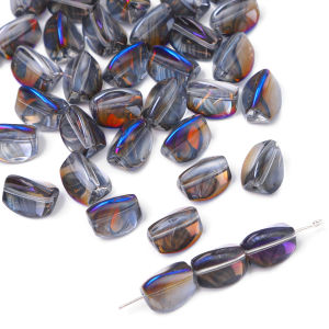 10pcs Special Shiny Colors Crystal Glass Beads Twisted Geometry Shape Charm Loose Spacer Beads For Necklace Bracelet Earring DIY Jewelry Making Accessories