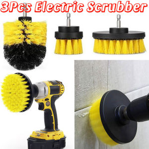 3Pcs Electric Scrubber All Purpose Cleaner Car Beauty Electric Drill for Brush Shower Carpet Glass Grout Tile Tool