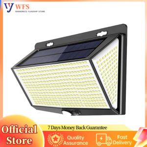 Bright Solar Outdoor Wall Light with Motion Sensor 468 LED for Pathway and Driveway Lighting