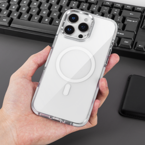 Sanptoch เคสโทรศัพท์ขาตั้งสำหรับ Magsafeสำหรับ iPhone 16 15 14 Pro Max กรอบ TPU แบบนุ่ม + อะคริลิคแบบแข็งสำหรับ iPhone 16 Pro Max เคสกันกระแทกทหารกันกระแทกพร้อมที่วางเลนส์อัลลอยที่มองไม่เห็น