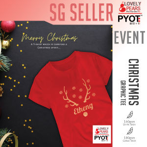[Christmas] Red Cotton Christmas T-Shirt with Personalised Name