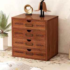 ไม้เนื้อแข็งโต๊ะเก็บของกล่องไม้วินเทจโต๊ะเครื่องแป้งน้ำหอมเครื่องสำอางชั้นวางของตารางถ้วยเก็บของตู้