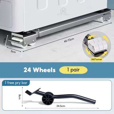 🇸🇬Ready Stock Washing Machine Base Washer Dolly With Wheels Fridge Roller Base Refrigerator Stand Rack 360° Wheels