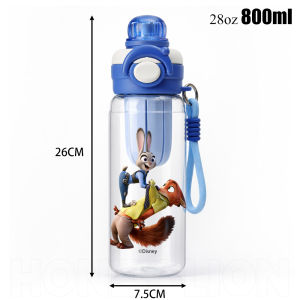 800ml Large Capacity Water Bottle Cartoon Kids Cup for School Travel Gym Daily Use Portable Leakproof Design- HoneyLion