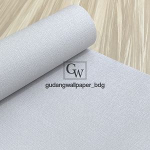 Wallpaper Vinyl Motif Polos Linen Denim Minimalis Variant Warna Grey Broken White Silver Midnight Grey