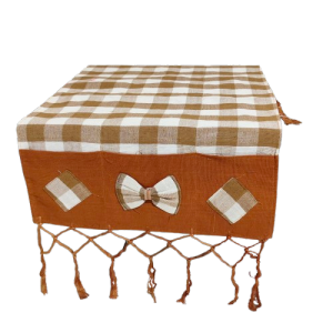 Taplak Alas Kulkas Motif Kotak-kotak Warna Coklat