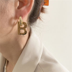 AXW9994 Temperament Fashion Gold Silver Color Jewelry Gifts for Women Letter B Design Removable Hoop Earrings Drop Dangle Earrings