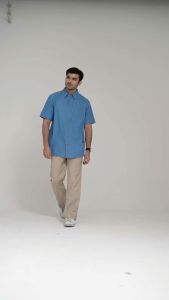 Koleksi Najmi / Nibras Jalanku Biru 007 / Kemeja Denim Pria Dewasa Lengan Pendek Jalanku Biru 007 by Nibras