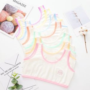 Set 5 Áo lót lá bé gái áo lá học sinh không đệm chất Cotton sữa co giãn thoáng mát từ 24-42 kg áo lót học sinh