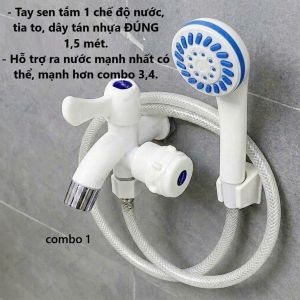 Combo củ sen tắm nhựa+ bộ dây sen tắm tăng áp RẺ- BỀN- ĐẸP (hcm)