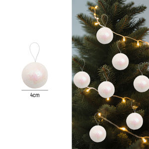 18Pcs Christmas DIY Ornament Balls Foam White Round Xmas Tree Hanging Pendants New Year Navidad Party Home Decoration Gifts