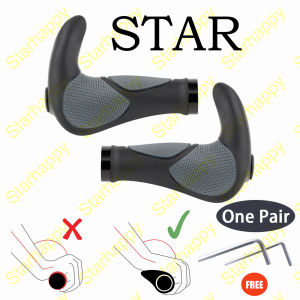 STAR Gagang sepeda Rubber ergonomic grip MTB handlebar Anti Slip Nyaman Digunakan Mountain Bike Handlebar Grip Ergonomis Sepeda Aksesoris ergonomis Ujung setang sepeda MTB anti-selip ​Ergonomic Cycling MTB Handlebar Grip[Stok & Pengiriman Cepat]