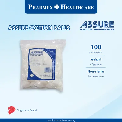 ASSURE Cotton Ball Non-Sterile 0.5G 100 Pce/Pkt