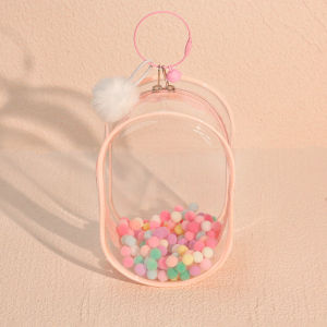 MEKANSM 18.5CM Tas Penyimpanan transparan PVC Pop Mart Tas labubu PVC Pop Mart Labubu Transparent Storage Bag
