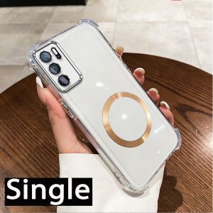 Case for OPPO Reno 6 5g oppo a16 oppo reno 6z 5g oppo reno6 z 5g phone casing Soft shell silicone shock absorber cover transparent shell shiny magnetic suction ring with rope SJS