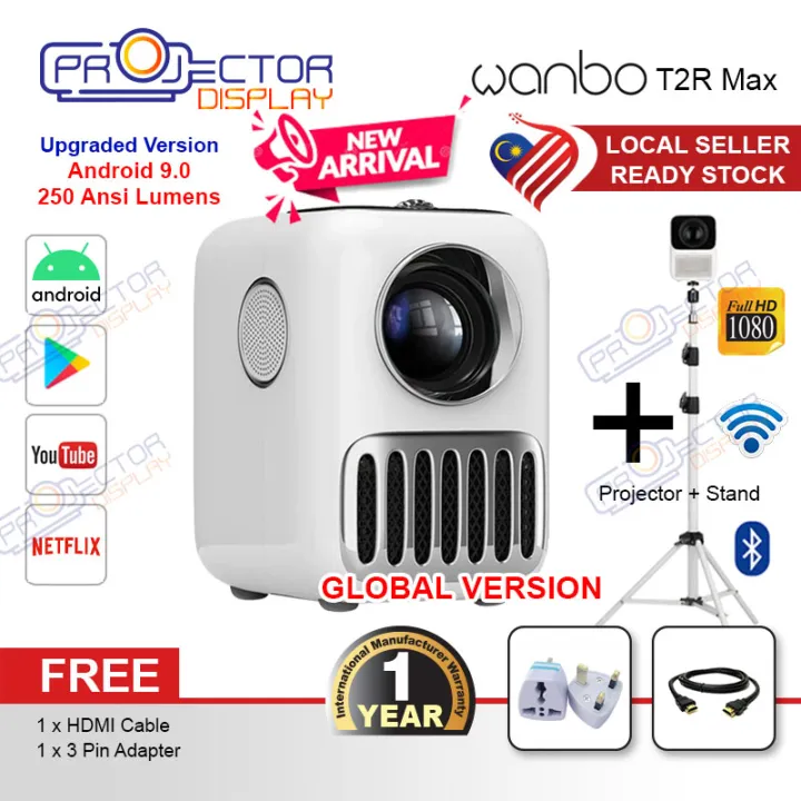 [ORIGINAL] Wanbo T2 Series Portable Mini Pico Smart LCD Projector, BluetoothT2 Free, T2 Pro, T2 Max, Wanbo, LED, WiFi, Wanbo Full HD Projektor, Wanbo