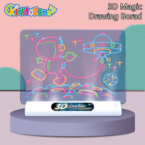 KiddoZone 3D Fluorescent Drawing Board Magical Luminous Writing Board Graffiti Board Creative Puzzle Gifts for Children Kids
