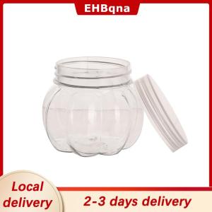 [COD]  HOT SALE Ship within 24 hours 5Pcs 150ml Pumpkin Jar Transparent Plastic Jar With Lid Candy Cookies Grain Tea Seasoning Storage Container Kitchen Supplies
