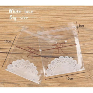 100PCS 10x10 CM Lace Design Candy Cookie Packaging Wrapper Hand Made Plastic Pastry Bag Food Wrapper