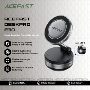 ACEFAST DESKPRO E30 Portable Electric Suction Cup Magnetic Magnet Dudukan Stand Car Phone Holder Magsafe Handphone Hp Dashboard Windshield Kaca Mobil Headunit Universal For Android iPhone Samsung