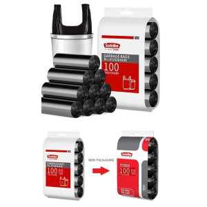【SG】150 pcs Garbage Bag Disposable Vest Trash Bags 50x65cm Thickening Waste Bag Portable Strong Rubbish Bag With Handle for Home Kitchen Convenient Office Bedroom