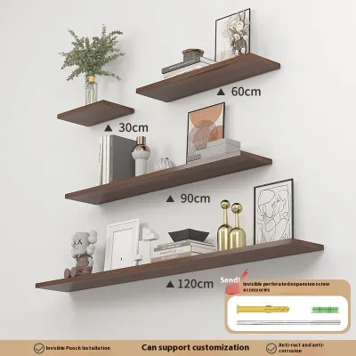 LONG SIZE Wooden Shelf Wall BookShelf Wall-mounted Storage Rack Floating Hanging Shelves Display Rack