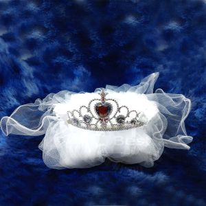 Princess Frozen Style Bridal Crystal Crown permata mahkota jewels Bridal extra Long Veil Bride Hair Little Girl Hair Hadiah gift present girls Accessories White