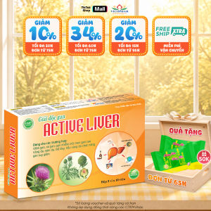 Thải độc gan Active Liver hỗ trợ giảm các triệu chứng buồn nôn mệt mỏi do dùng bia rượu Hộp 30 viên