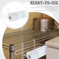 Paper Towel Holder for Wire Shelving 5'' D x 12'' W x 4.5'' H Hanging Paper Towel Holder Wire Shelf Accessories for Camp Dorm Laundry Room Stove Kitchen(Silver). 