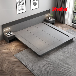 [ Freeship HCM ] [ Trả góp 0%] [Kèm clip thực tế] Giường Ngủ Hiện Đại Kiểu Nhật Kèm Tủ Đầu Giường Và Đèn Led - GB001