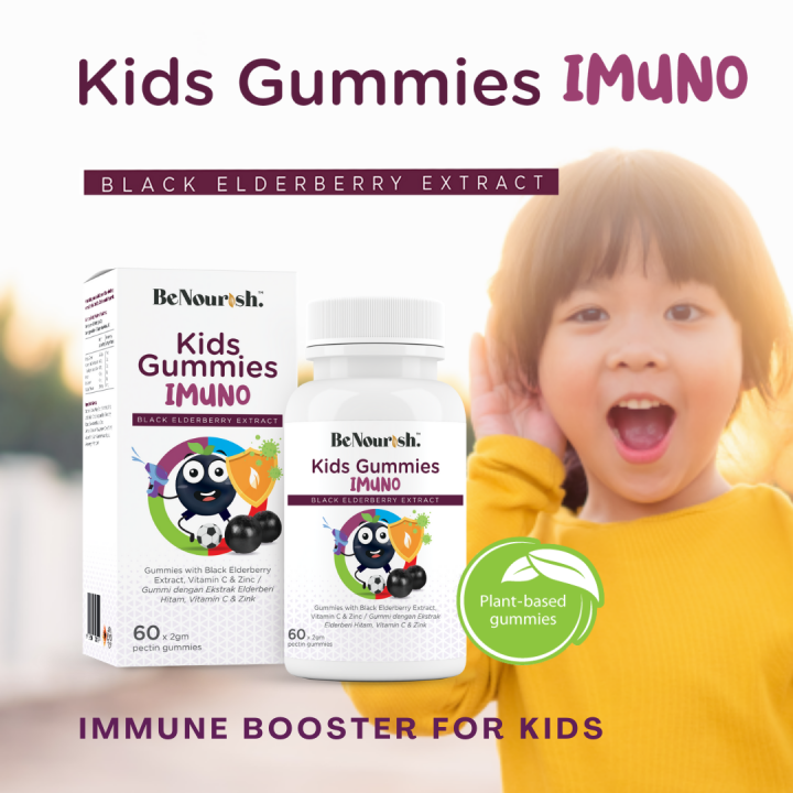 Benourish Black Elderberry Gummies 60s Kid Immunity Gummy With Vitamin 