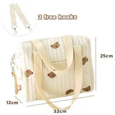 Mommy Diaper bag Large Capacity Shoulder Bag Embroidery Zipper Bag hospital bag baby travel