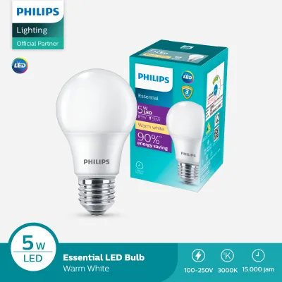 Lampu Philips LED Bulb Essential Bohlam 5W 30K Kuning