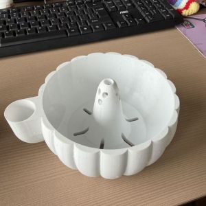 SOPHIAN Quick Drain Halloween Pumpkin Berry Swirl Bowl Large Capacity Dynamic Vortex 3D Printed Fruit Cleaning Bowl Unique Self-spinning Automatic Fruit Washing Bowl Home Kitchen