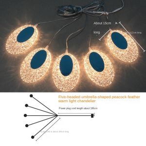 Wedding Decoration Lamp Sea Urchin Chandeli Crystal Luminous Transparent party string Warm led light