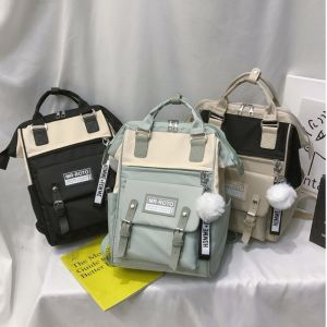 VOYUE Macaron Color High School Backpack Waterproof Nylon Backpack  Large Capacity Daypack For Women Girl