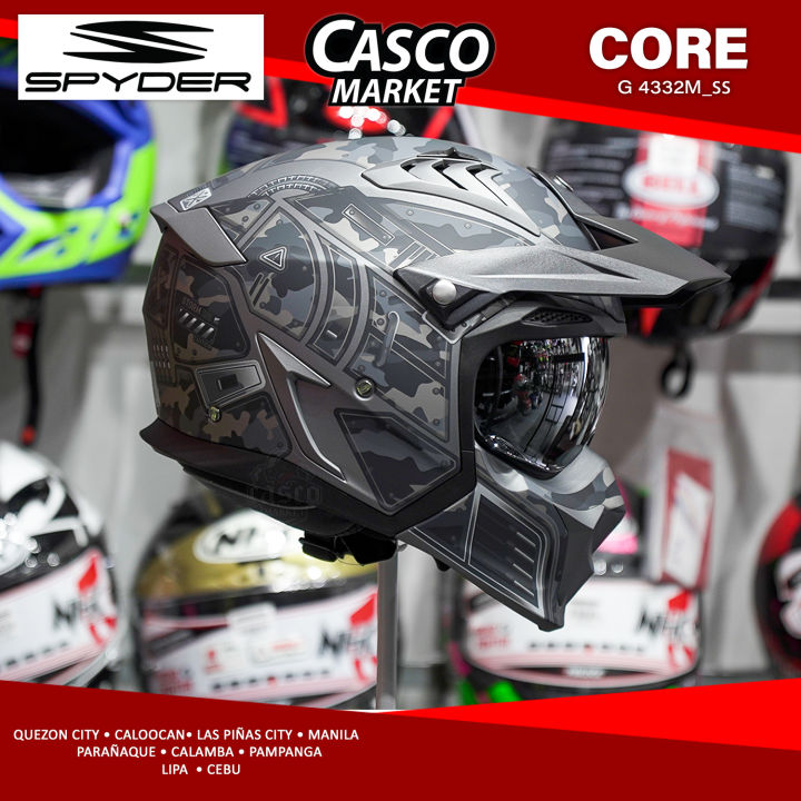 SPYDER CORE G HYBRID SINGLE VISOR MOTORCYCLE HELMET WITH EXTRA