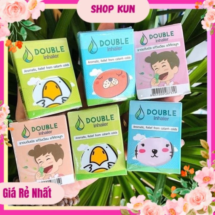 (Chuẩn Thái) (Combo 5 Hộp) Ống Hít Thông Mũi 2 Đầu Dumble Double Inhaler Thailand (Bé Dùng Được) Viêm Xoang , Nghẹt Mũi , Dị Ứng