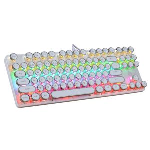 Bàn Phím Cơ Gaming E917 / K900 Led Xuyên Phím Hotswap – Blue Switch Steampunk Phím Tròn Mạ Chrome 87/104 Phím