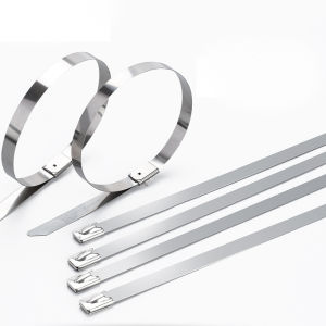 100PCS 304 Stainless Steel Cable Tie Metal Cable Tie Wire Cable Self-locking Outdoor Self-locking Wire Trays Zip Ties