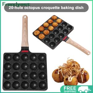 [Arrived within 3 days] Nonstick Grilling Pan Cooking Plate 20 Holes Takoyaki Maker Takoyaki Grill Pan Plate Perfect for Octopuses Balls Pancake