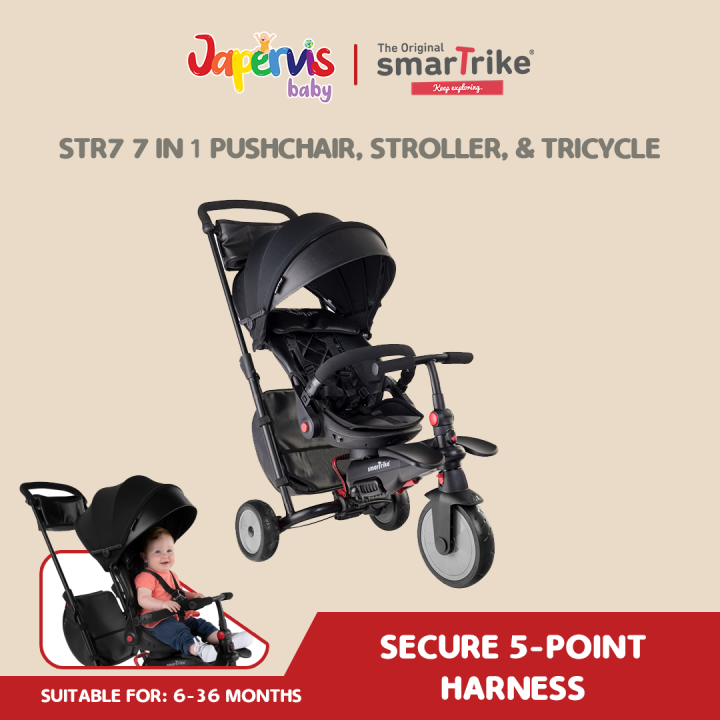 smarTrike STR7 Urban Black (7-in-1 Folding Stroller Trike